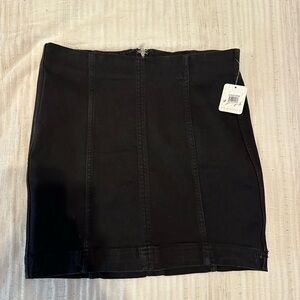 Free People Black Denim Skirt